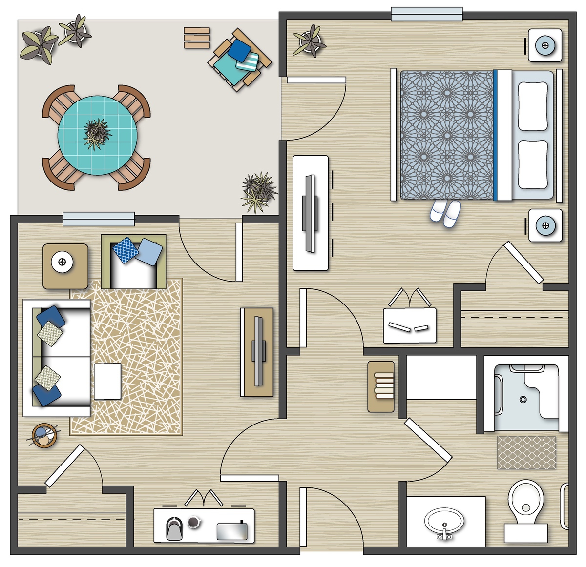 Two - Room Suite with Patio